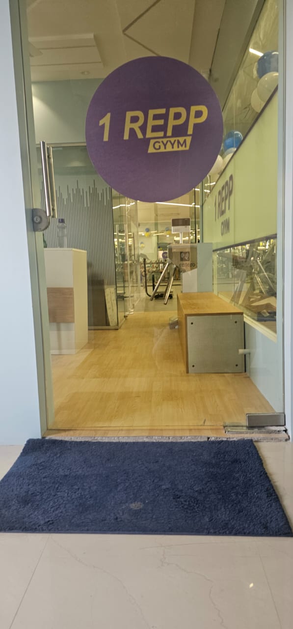 Wood finish PVC vinyl flooring at a studio entrance